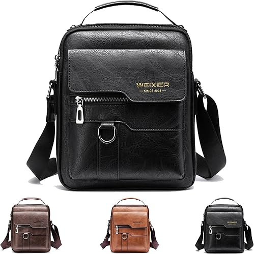 Bolsa de mensajero para hombre, de piel sintética, bolsa de hombro, bolsa de viaje, bolso de hombre, bolso casual, bolsa de mano con personalidad,