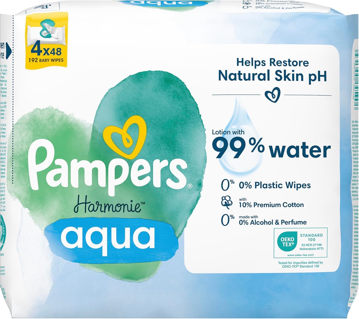 Pampers Harmonie Aqua Baby Wipes x 192 (4x48)