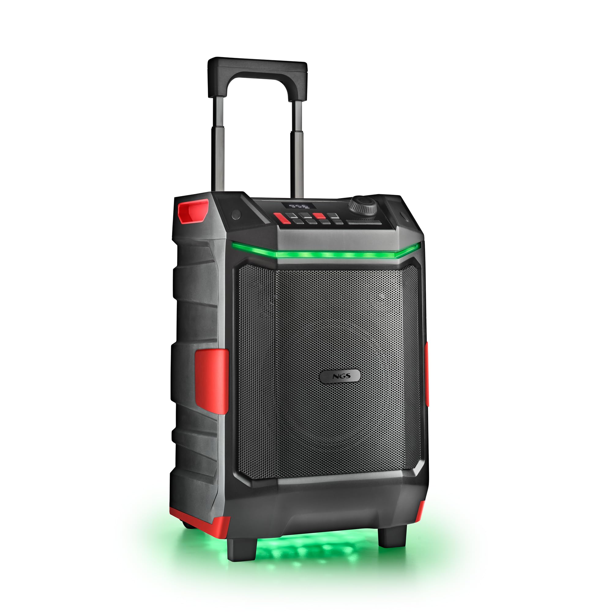 NGS Wild Bash - Enceinte Bluetooth 5.4 Portable 50 W RMS avec lumières LED RVB, Batterie Rechargeable Amovible, étanche IPX6, karaoké et Fonction Diffusion