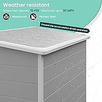 Vista 5 de UDPATIO Cobertizo de almacenamiento al aire libre de 5 x 3 pies, cobertizo de jardín de plástico para bicicleta, bote de basura, herramienta