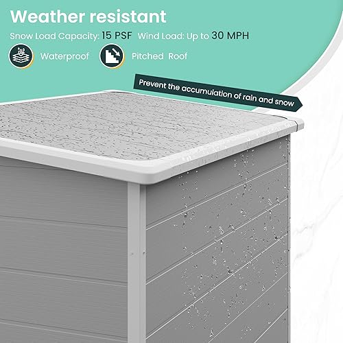 Miniatura 5 de UDPATIO Cobertizo de almacenamiento para exteriores de 4 x 6 pies, cobertizos de metal para exteriores y almacenamiento al aire libre de acero