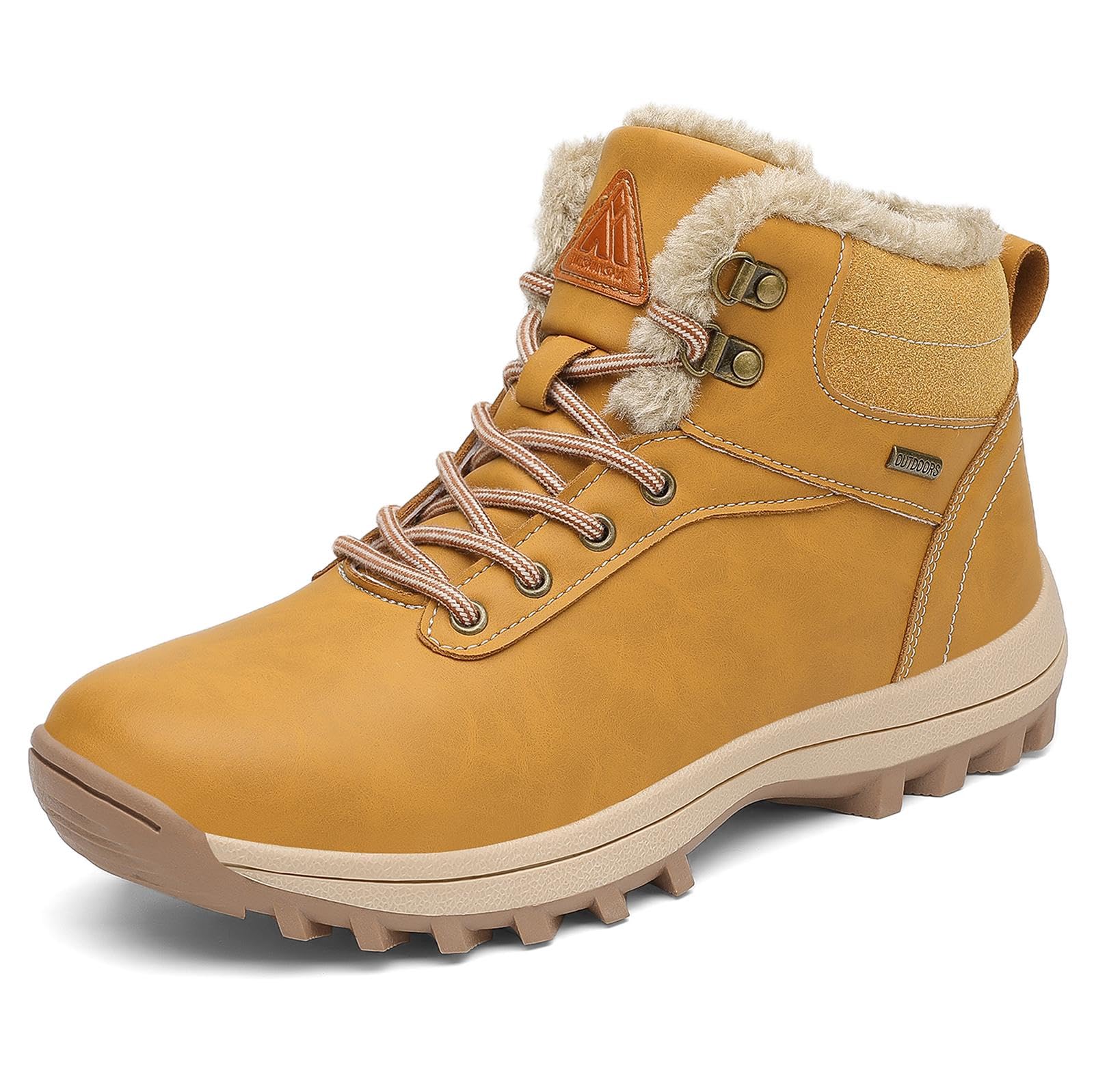Mishansha Men's Waterproof Snow Boots, Insulated Winter Hiking Boots