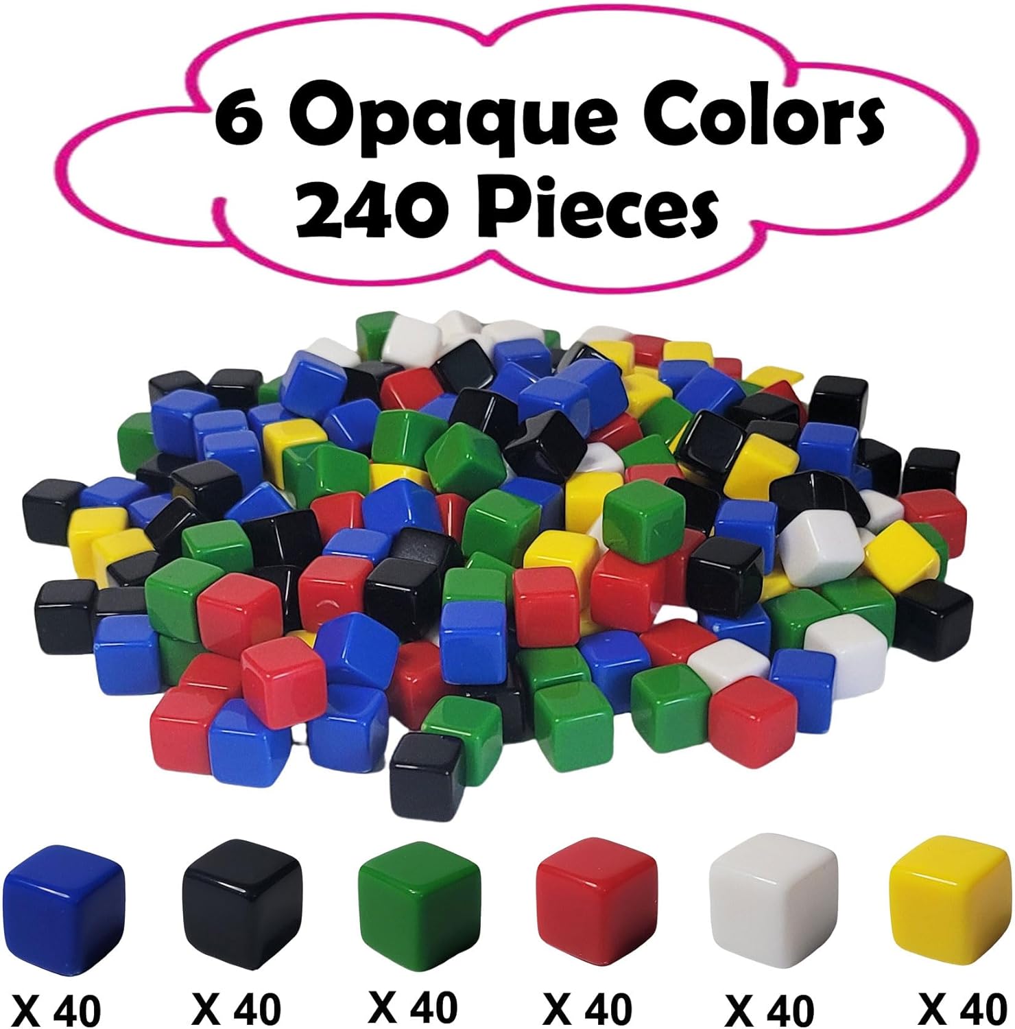 240PCS Centimeter Cubes – Opaque Plastic Math Manipulatives in 6 Colors, Counting & Sorting Toy for Early Learning, Includes Portable Storage Box