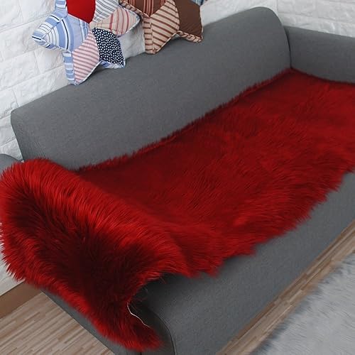 Miniatura 2 de Alfombra de piel de oveja sintética de Chitone, para dormitorio de bebé, para decoración del hogar