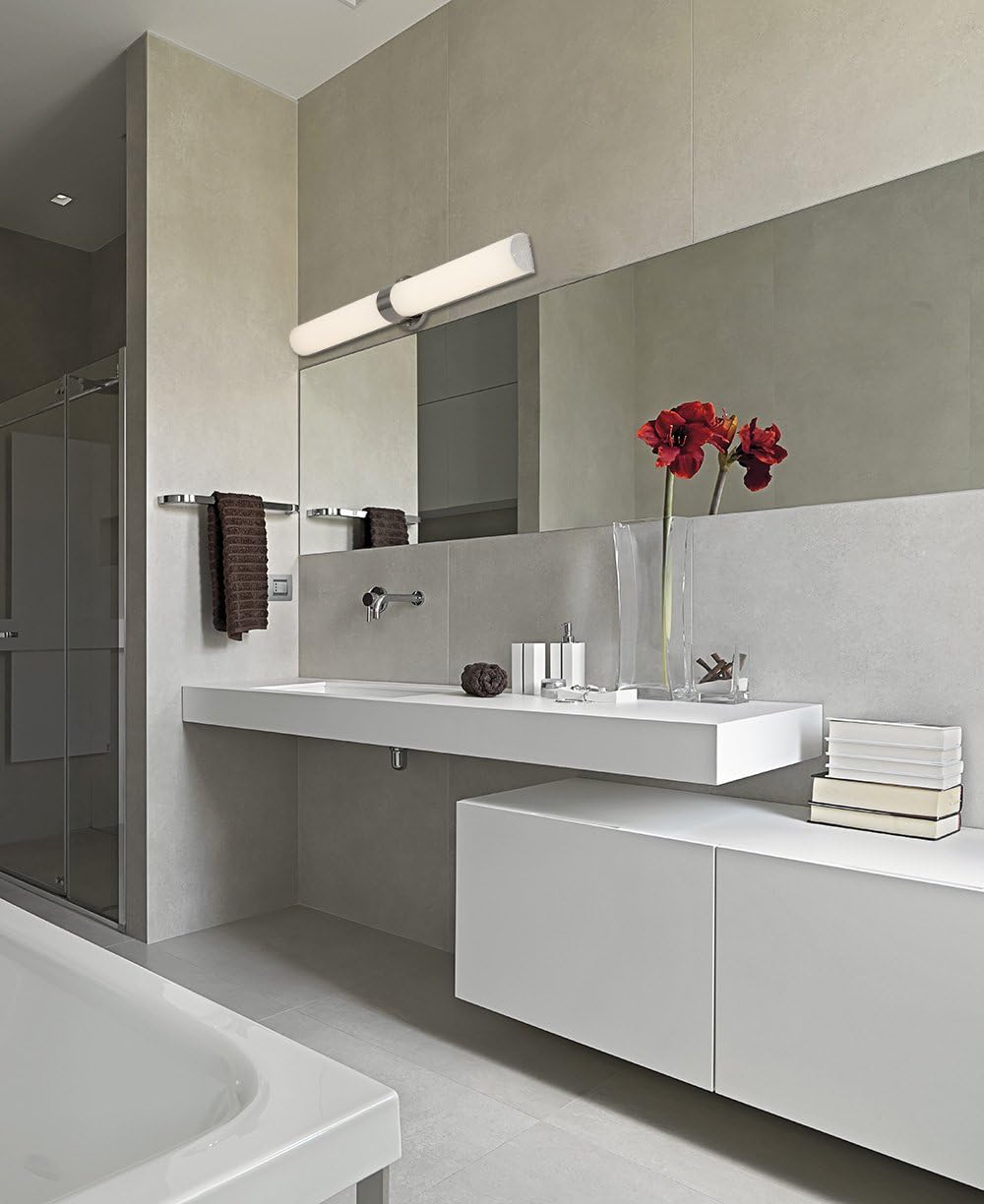 Bеѕt Sеllеr Hamilton Hills Modern Transitional Frosted Bathroom Vanity Light Fixture Contemporary Dimmable LED Rectangular Bar Design Vertical & Horizontal Lighting Polished Metal Wall Sconce 3000K Warm White 38