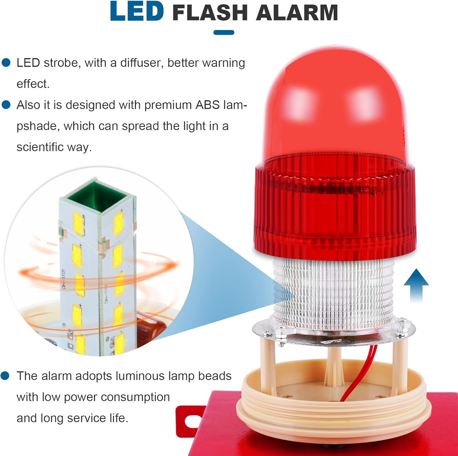Wireless Remote Control Alarm Siren Industrial Sound Light Alarm Security Siren Horn Alarm Waterproof Emergency Strobe Warning Light 120dB Outdoor (AC 110V Without Plug) : Electronics