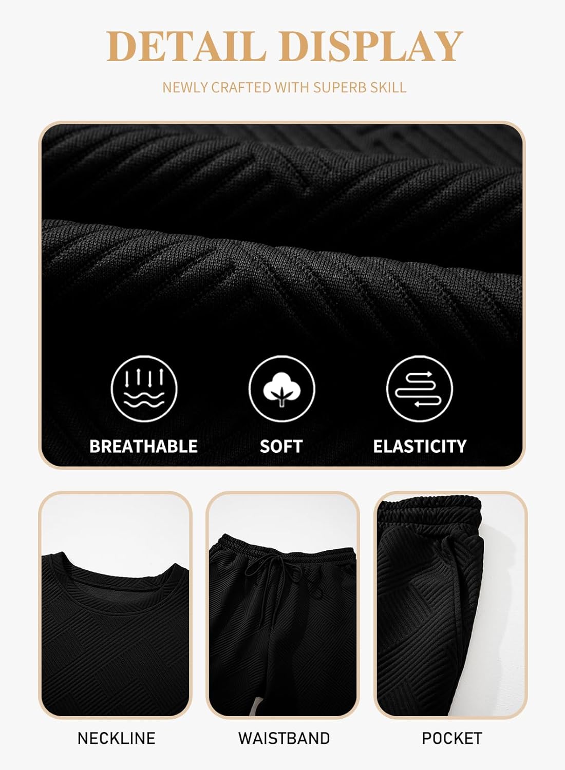 Eytino Womens Plus Size Sweatsuits Casual Short Sleeve Tops High Waist Wide Leg Pants 2 Piece Tracksuit Lounge Sets(1X-5X) - Image 5