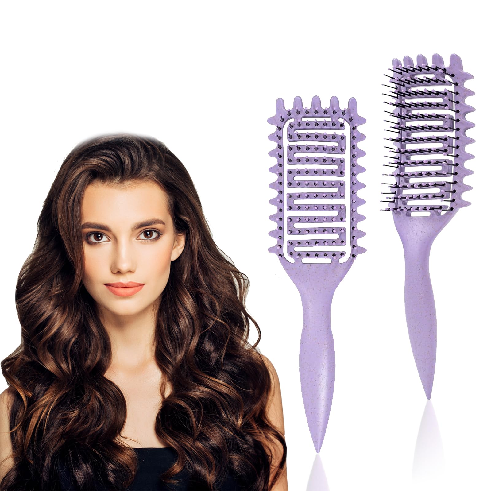 Curl Defining Brush, Curly Hair Brush, Curl Brush for Curly Hair for Girls, Curl Define Styling Brush for Detangling, Shaping and Defining Curls for Women and Men(Purple)