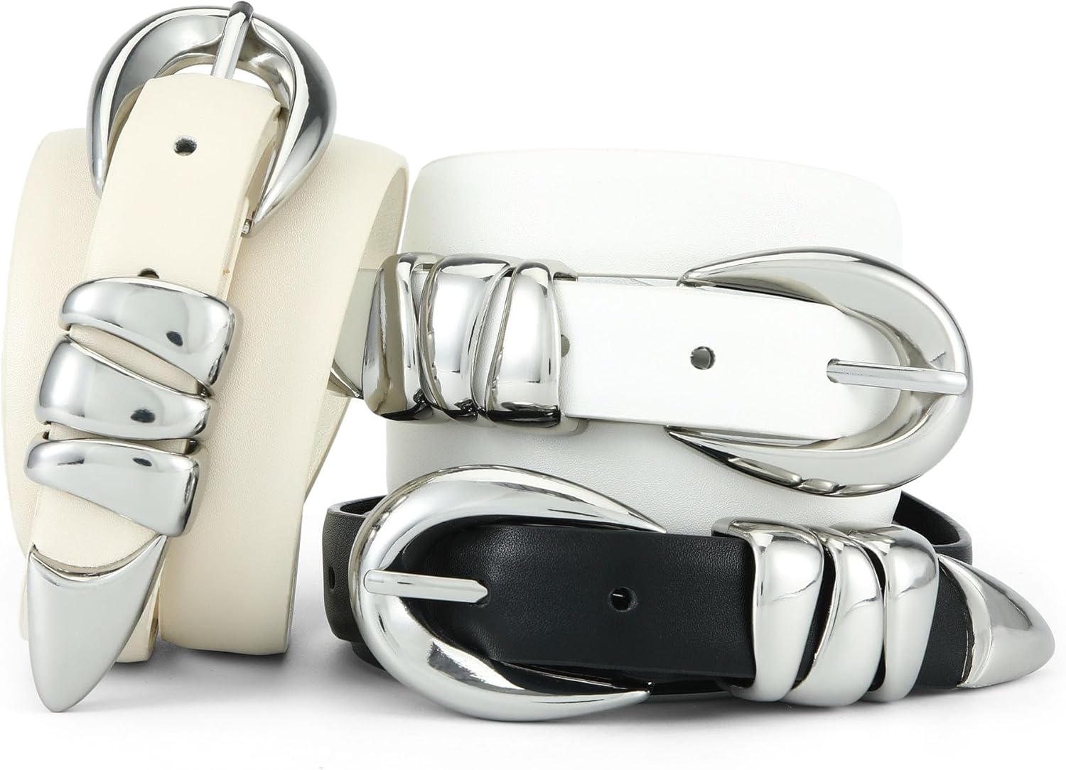 HOTWILL Women Skinny Belt for Jeans Dress Pants Ladies Fashion Faux Leather Waist Belt with Gold Buckle - Image 7