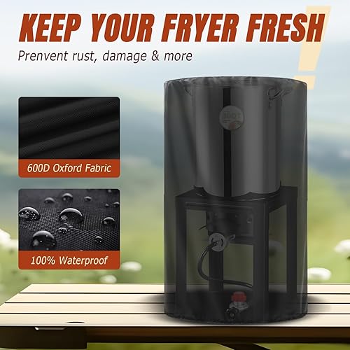 Miniatura 4 de Kit de freidora de pavo de acero inoxidable, olla profunda de 30 cuartos de galón y freidora de pescado de 10 cuartos de galón, cubierta impermeable