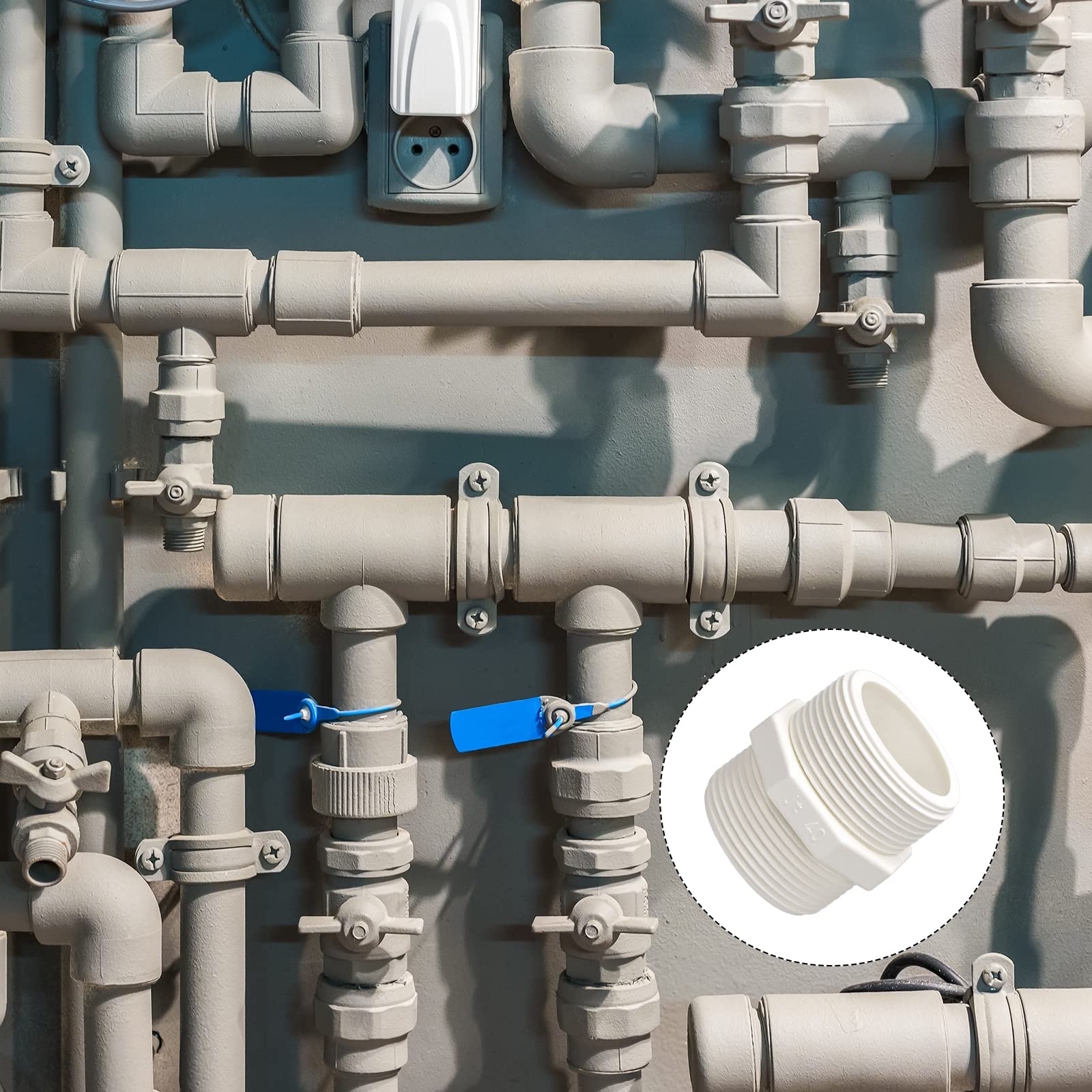 METALLIXITY PVC Hose Adapter, (G1-1/4 x G1-1/4 Male Thread) 5Pcs, PVC Pipe Fitting Connector, for Water Supplies Build DIY - Image 4