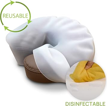 EarthLite Stretch Guard Silicone Face Cradle Cover Clear, Durable & Hygienic Protection for Massage Tables