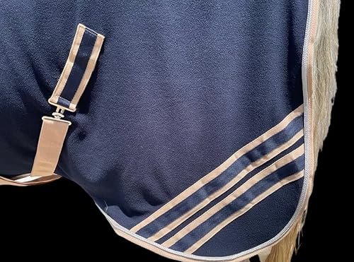 Vista 57 de Majestic Ally Manta de caballo de forro polar antibolitas con cuerda trenzada plateada (morado, 78)