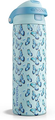 Miniatura 41 de ENCOOL - Botella aislante para agua, acero inoxidable con pajilla, mantiene el frío, tapa abatible de un solo toque, sin Bisfenol A, a prueba de