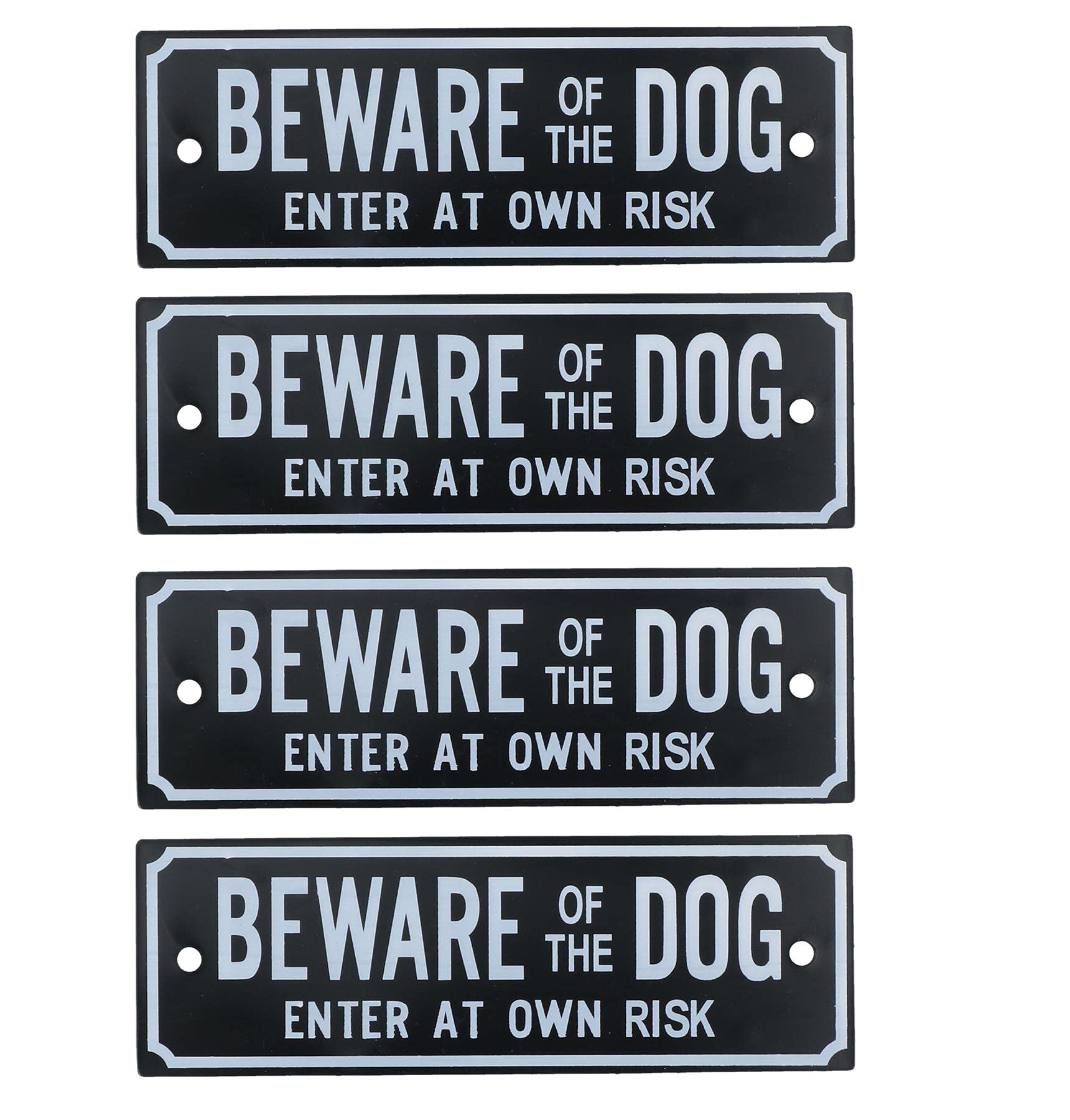 Ab Tools Black 4Pk Beware Of The Dog Enter At Own Risk Home Gate Dog Warning Sign