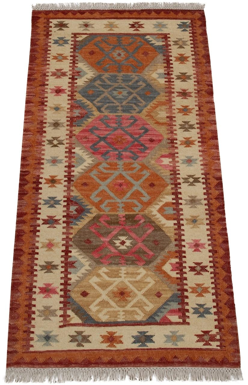 Tapis Kilim KABAN - 180 x 60 cm - Qualité Premium, style classique élégant - Chemin de couloir, entrée ou tapis de lit