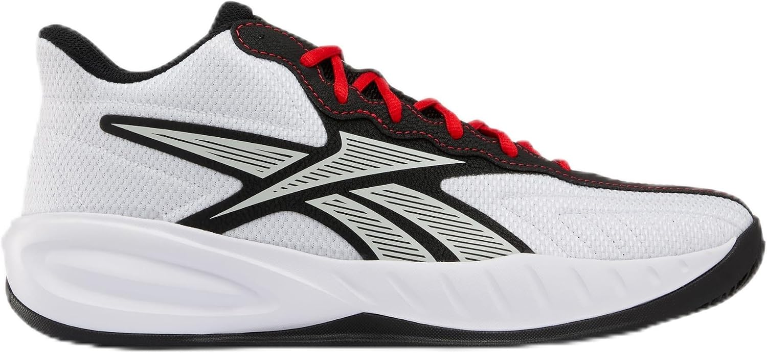 Reebok Unisex Press Trainers, Ftwr White Black Sport Red, 10