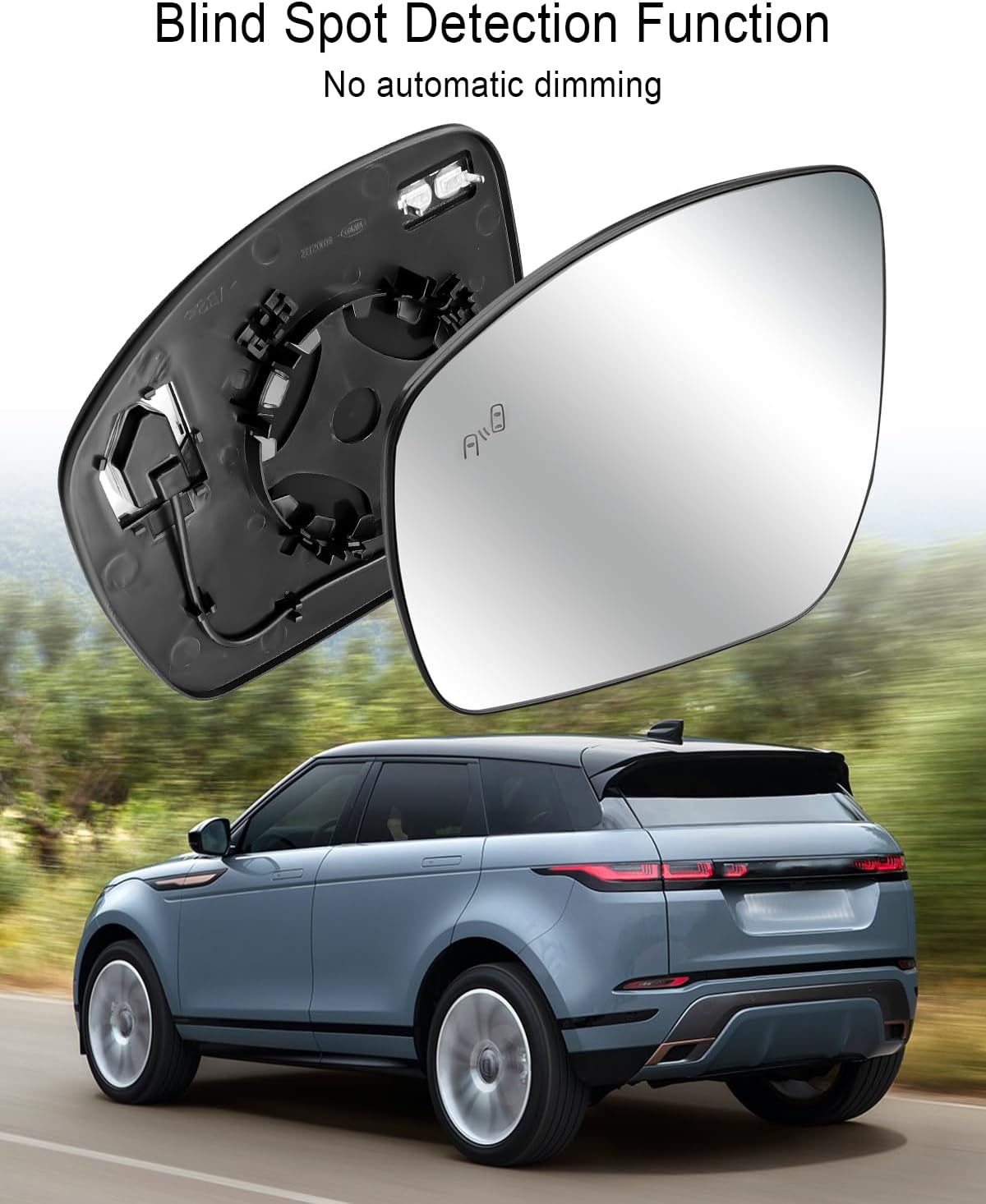 Driver Left Side Mirror Glass Fit for Land Rover Discovery Range Rover Range Rover Sport 2013-2022, With Blind Spot Detection, No Automatic Dimming