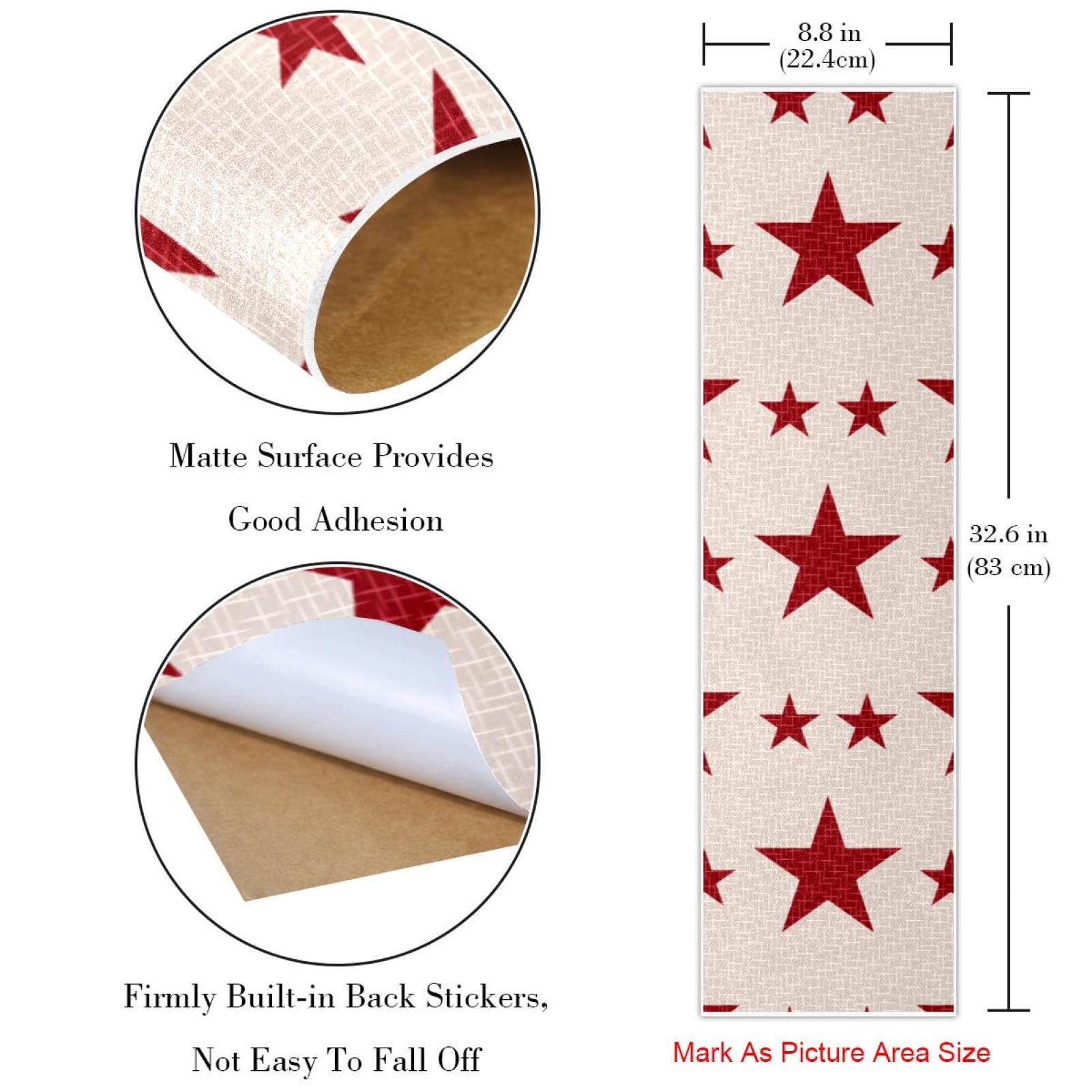 Lot de 2 feuilles de papier abrasif pour planche de skateboard Motif étoiles rouges