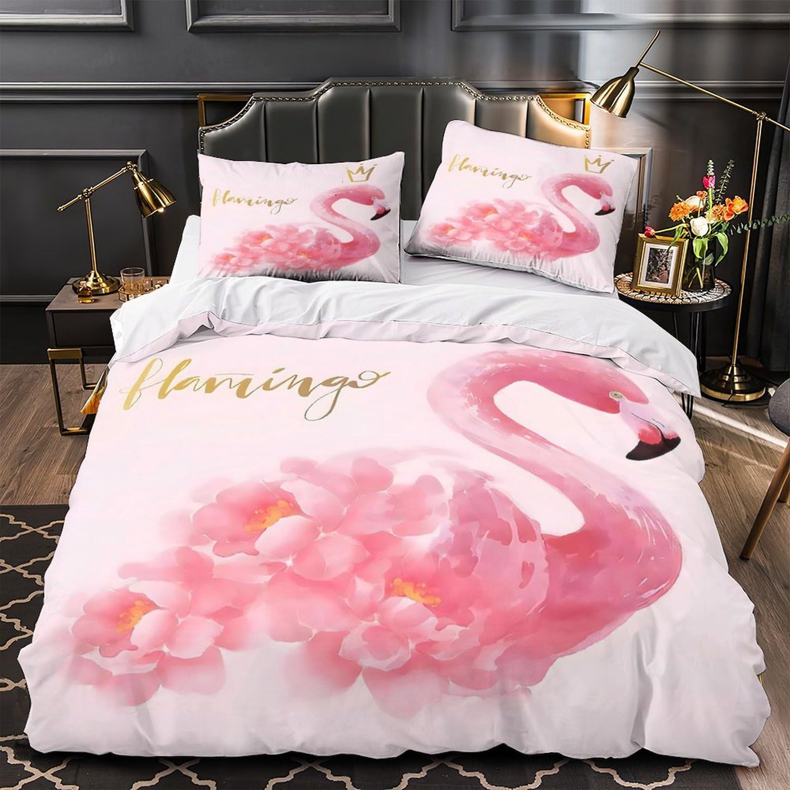 Parure de lit jardin vintage en microfibre pour chambre d'enfant et King