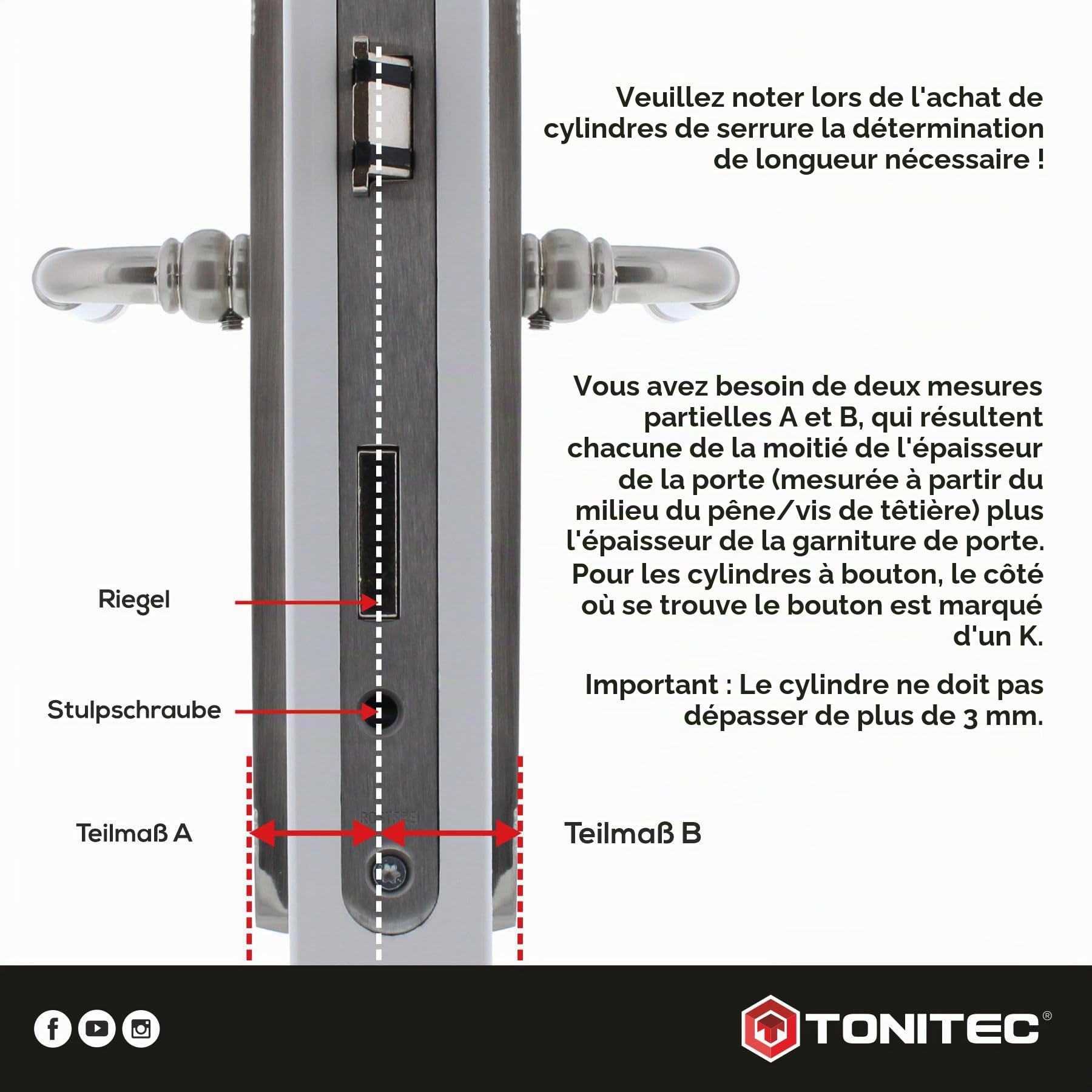 Cylindre de serrure profilé Abus EC550 à combinaisons multiples avec 5 clés et carte CodeCard ToniTec®
