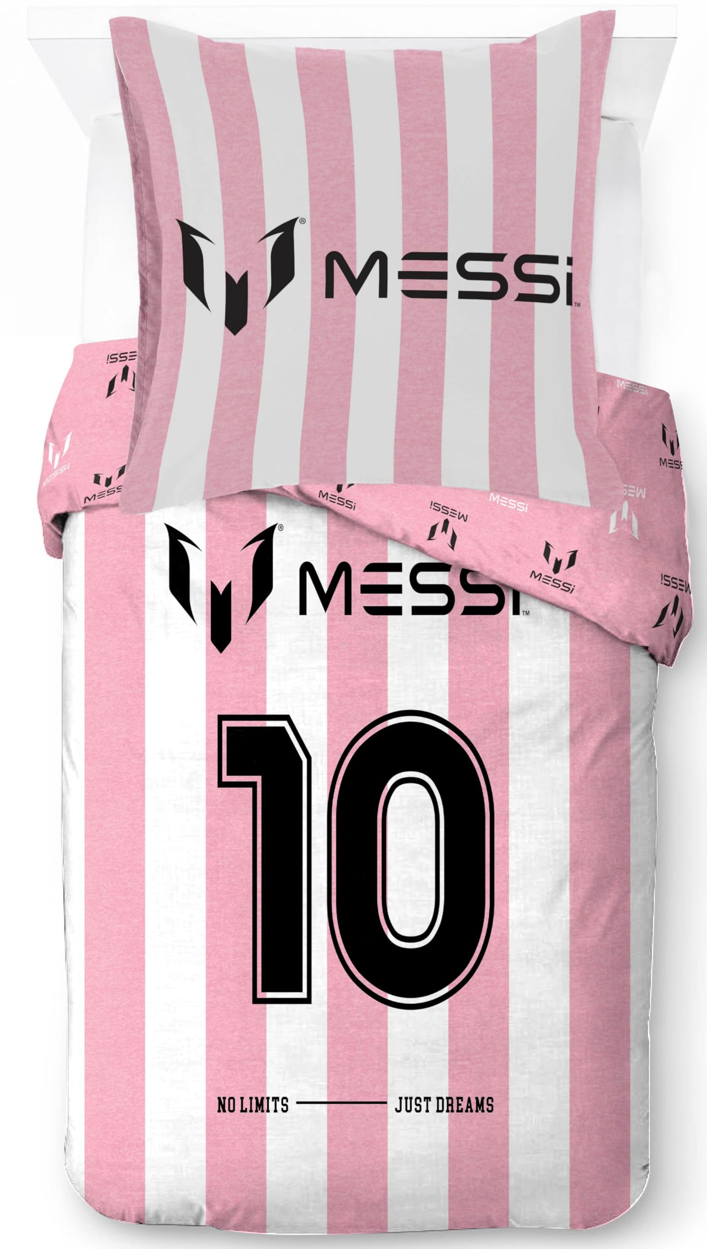 Jay Franco Messi Football Bettwäsche-Set – Superweiche Kinder-Bettwäsche mit Kissenbezug, NUR BETTBEZUG (Füllung Nicht enthalten), Rosa, 2-teilig Einzelbett
