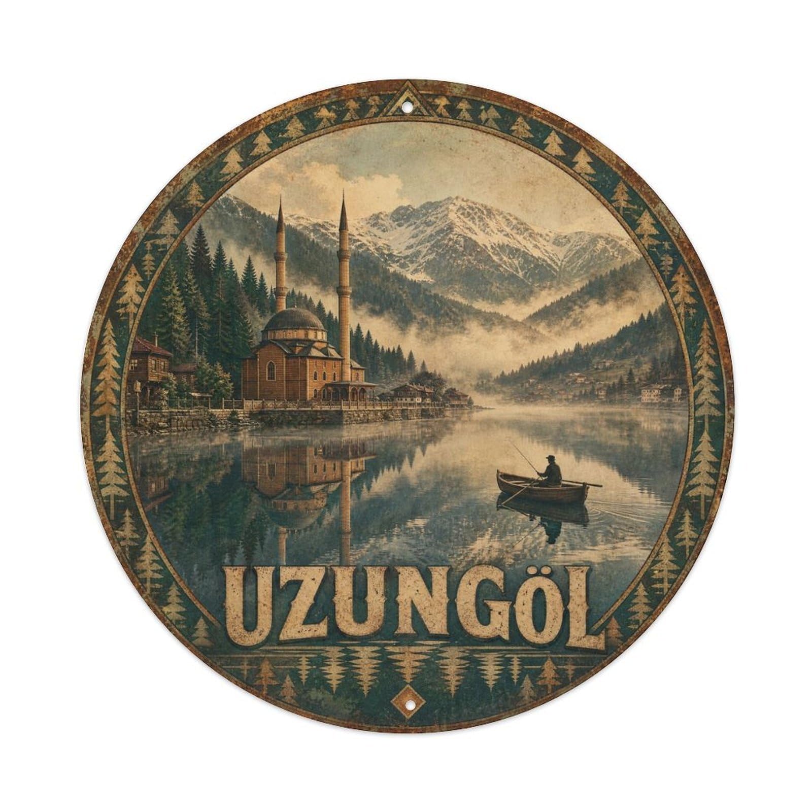 Uzungol Dawn Anatolian Landmark Travel Classic Rustic Metal Tin Sign