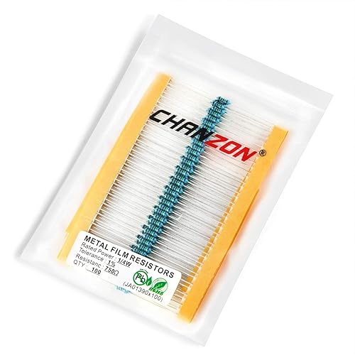 Vista 506 de Chanzon 100pcs 1/4W (0.25W) 33K Ω ohmios Resistencia fija de película metálica 0.01 ±1% Tolerancia 33KR MF Resistencias de orificio pasante