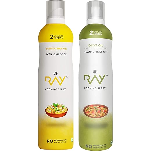 LB RAY Cooking Spray Olive Oil and Sunflower Oil Combo Low C