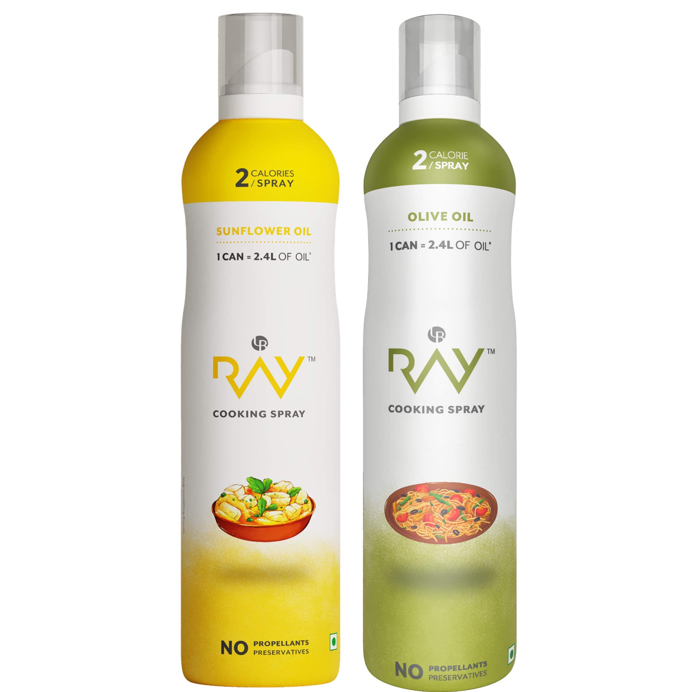 LB RAY Cooking Spray Olive Oil and Sunflower Oil Combo- Low-Calorie, 100% Oil Spray, No Gases, Emulsifiers, Perfect for Salads, Pasta, Sauces, Grilling (200 ml, Pack of 2) (B08F5JJD5Q) Amazon Price History, Amazon Price Tracker