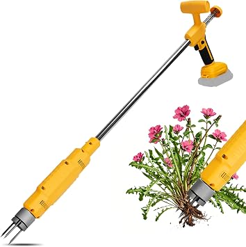 Electric Weed Puller Compatible with Dewalt 20V Battery, Heavy-Duty 3-Claw Steel Root Weeder, Stand up Electric Weeds Pulling Tool for Dandelion Lawn Garden Yard No Battery