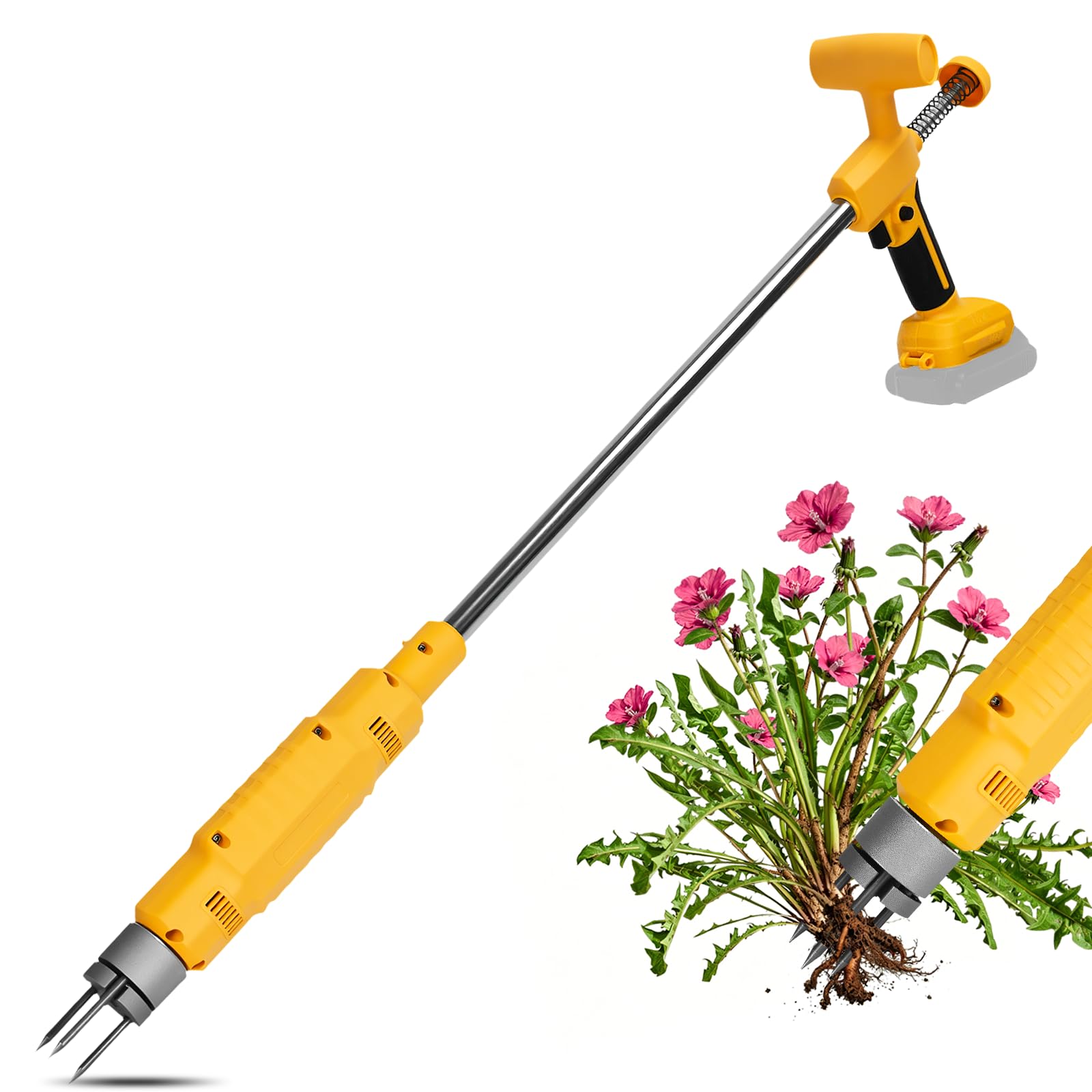 Photo 1 of Electric  Puller Compatible with Dewalt 20V Battery, Heavy-Duty 3-Claw Steel Root Weeder, Stand up Electric Weeds Pulling Tool for Dandelion Lawn Garden Yard (No Battery)
