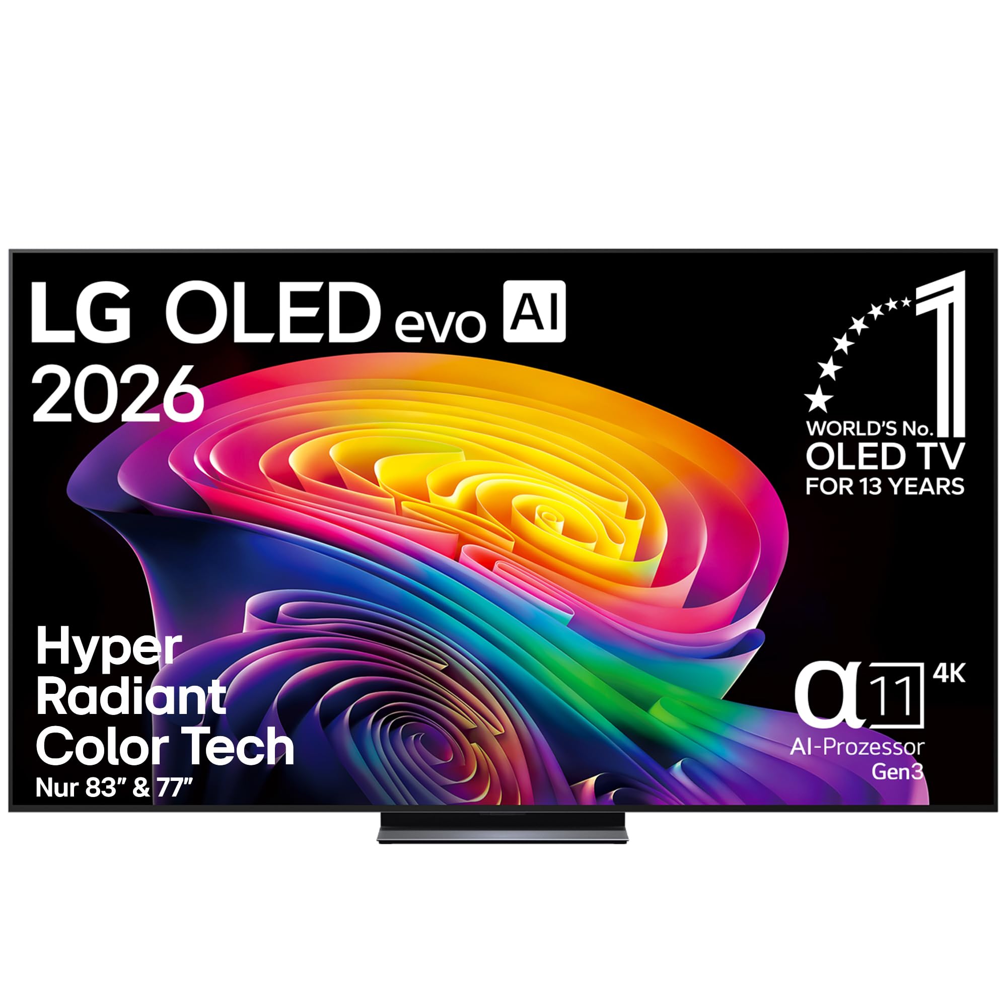 LG OLED77C6ELB TV 77 Zoll (195 cm) 4K OLED evo AI TV (α11 Gen3 4K AI Prozessor, webOS 26, 120Hz (VRR bis zu 165Hz)) [Modelljahr 2026] [Energieklasse E]