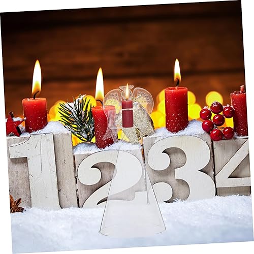 Miniatura 6 de COOPHYA Candelabro de ángel de vidrio transparente Vasos de vela de vidrio transparente Centros de mesa de ángel Tazas de luz de té de vidrio