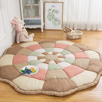 57.9 Flower Floor Cushions for Classroom, Decorative Light Weight Floor Pillow Cushion Tufted Seat for Meditation, Game Playing, Yoga, Reading with Travel Wrap,145CMColorCoffee