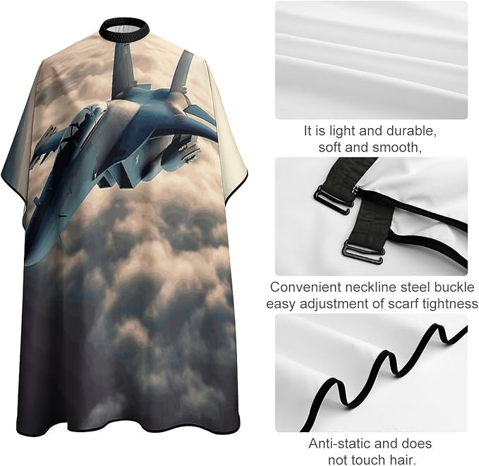Capa para corte de cabello con diseño de aviones para hombres y mujeres miniatura 4
