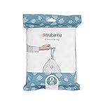 Brabantia PerfectFit Trash Bags (Size O/8 Gal) Thick Plastic Trash Can Liners with Drawstring Handles (40 Bags)