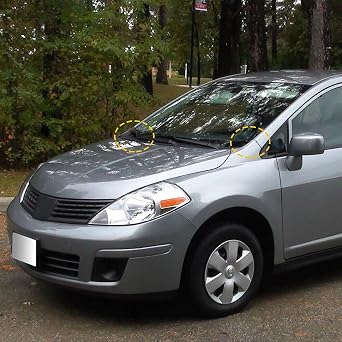 Auto Front Windshield Wiper Cowl Extension Cover Trim (Left+Right) for Nissan Versa Hatchback 2007-2012
