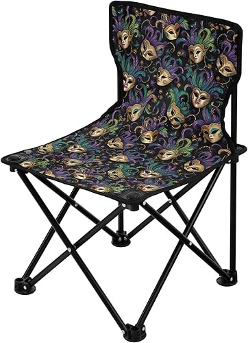 Outdoor Folding Mardi Gras Carnival Gold Mask Camping Chairs for Adults Portable Camping Chair Lightweight Lawn Chair 202a6132