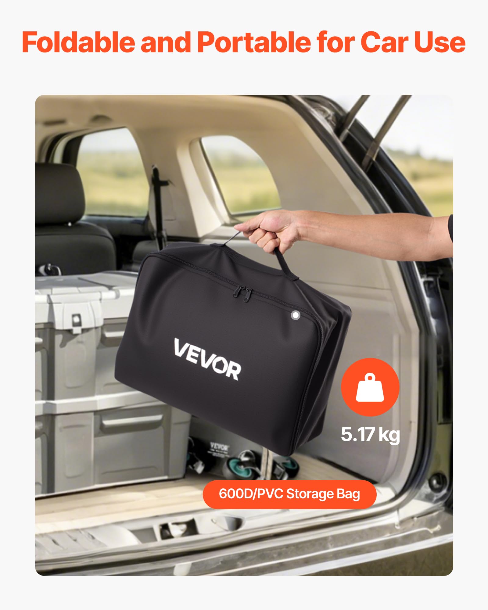 VEVOR Sac de Transport pour attelage, PVC 840D imperméable, 0,85 m³, Sac de Rangement d'attelage Robuste pour Benne du Camion avec Sangles renforcées, pour la Plupart des SUV, camions, fourgonnettes