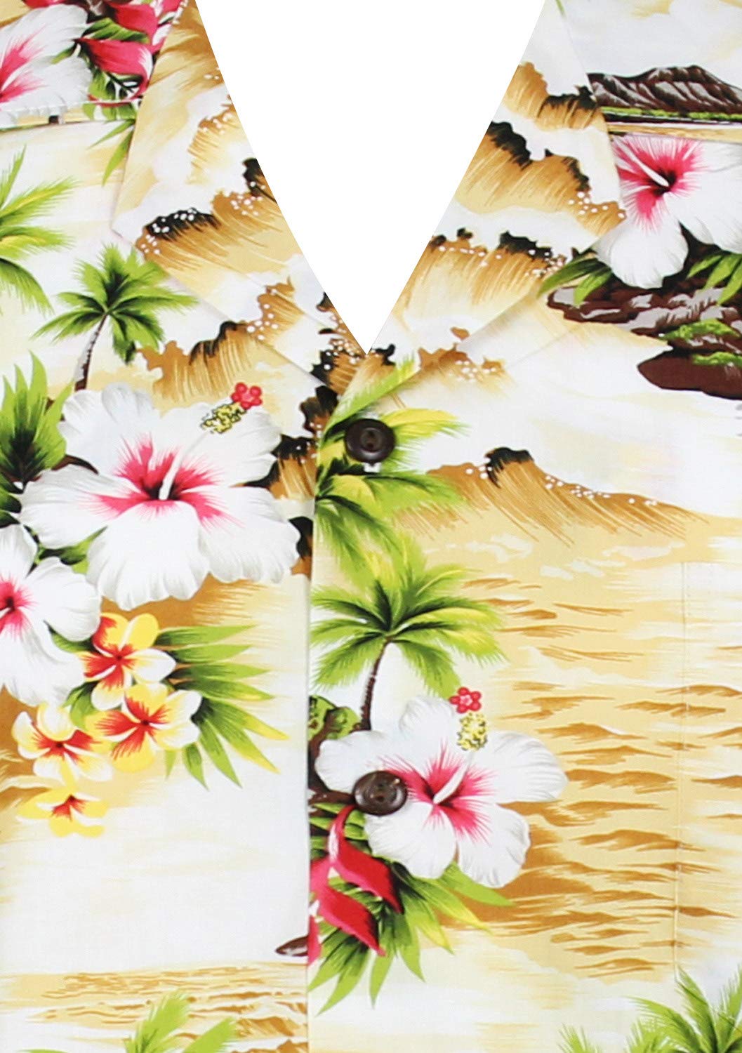 P.L.A. Original Camicia Hawaiana, Wave, beige M