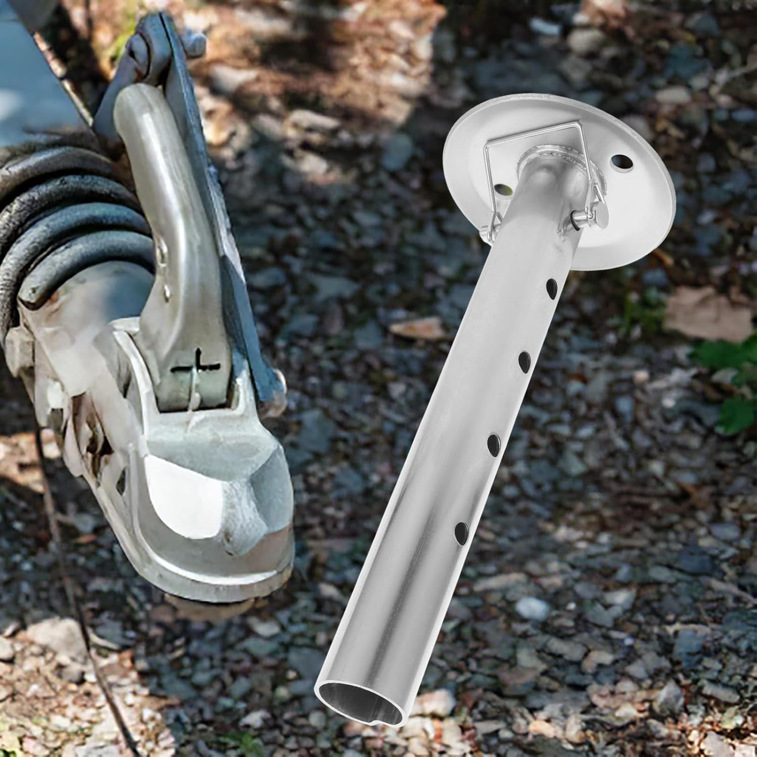 Trailer Stabilizer Jack with Drop Leg Base and Removable Foot Pad Hand Crank Trailer Jack Foot Plate and Rvs