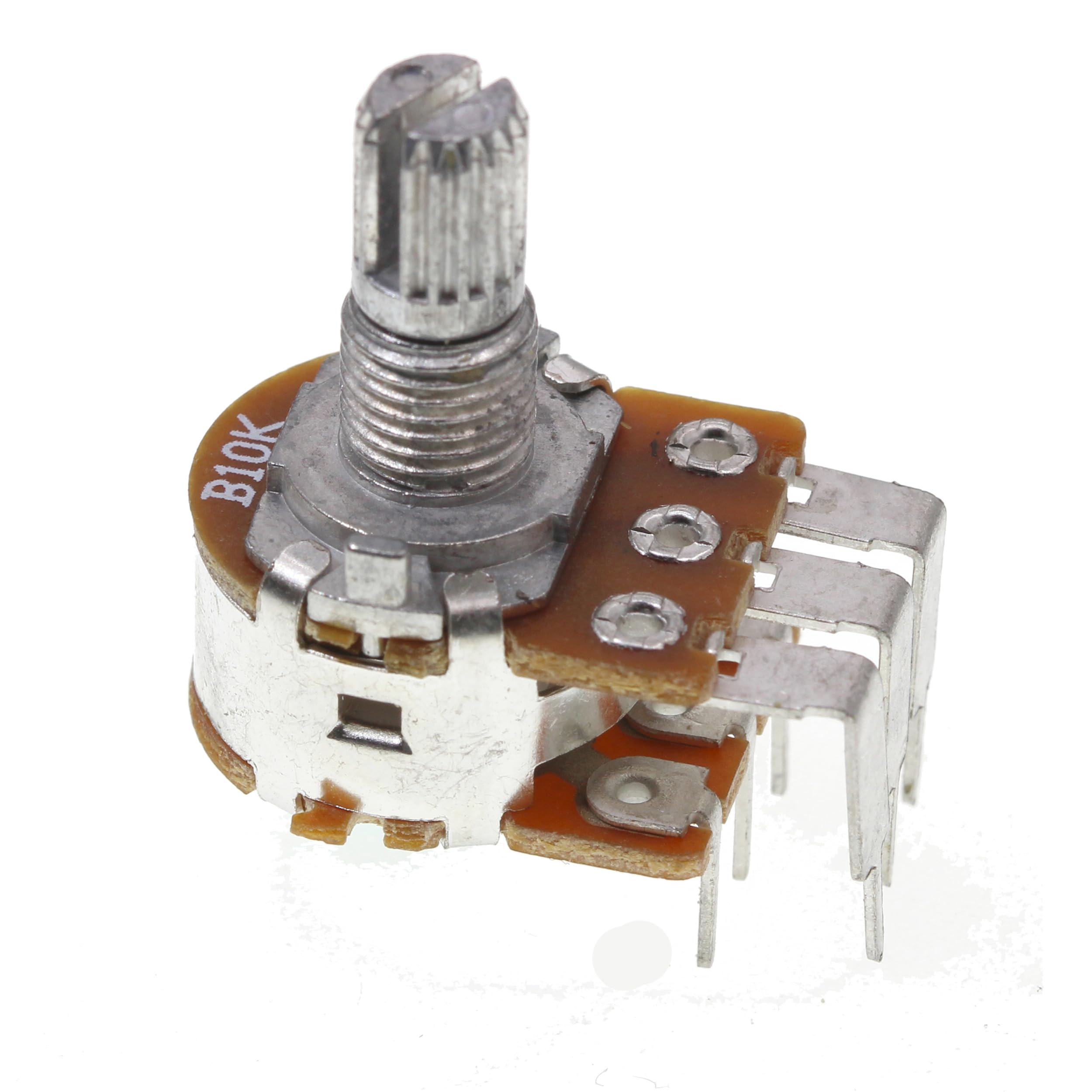 (Pack of 10) WH148 Vertical Dual Gang Outward Bending 6 Pins Potentiometer B10K 10K Ohm Variable Resistors 15mm knurled Shaft Aluminum Alloy Knob Caps - Image 2