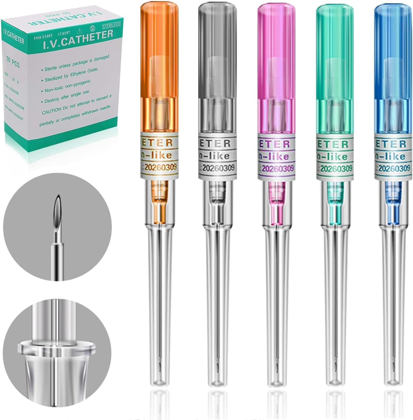 50pcs Catheter Piercing Needles 20g Piercing Hollow Needles