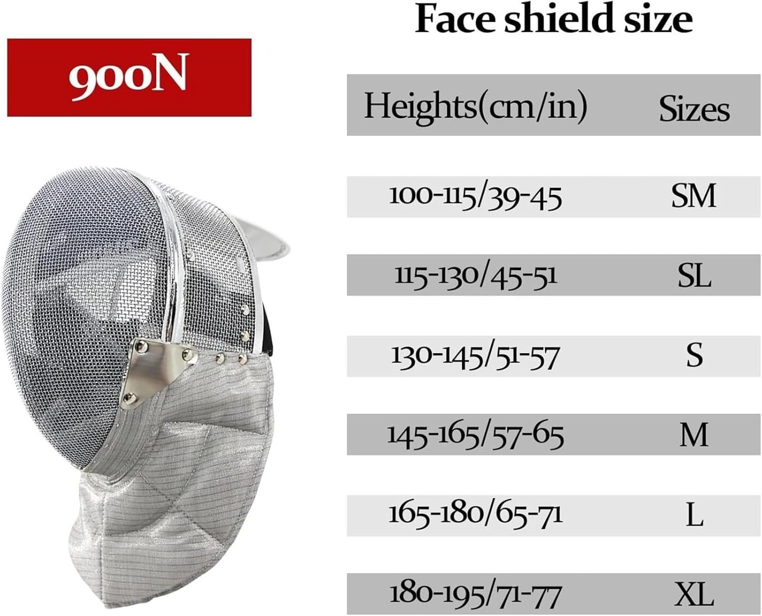 900N Fencing Mask, Helmet with Detachable Lining, Athlete Equipment