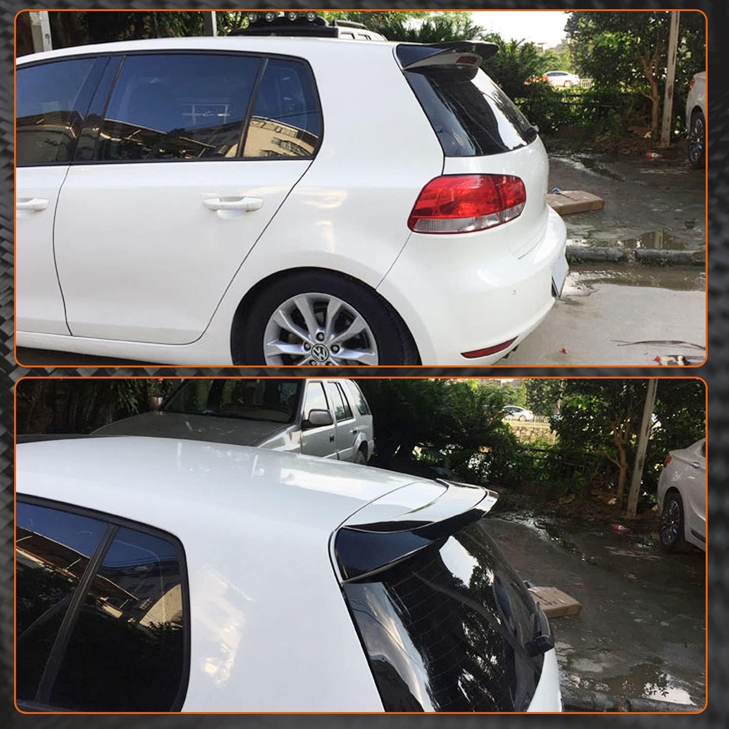 Tylny spojler dachowy z włókna węglowego pasuje do Volkswagena VW Golf 6 MK6 podstawa hatchback 2010-2013 dostosowany do okna dachowego samochodu górna skrzydło warga