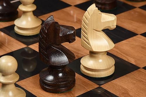 Miniatura 15 de Reproduced Romanian-Hungarian National Tournament Chess Pieces – 3.8" King, Handcrafted in Ebonized & Natural Boxwood – Luxury Staunton Wooden Chess