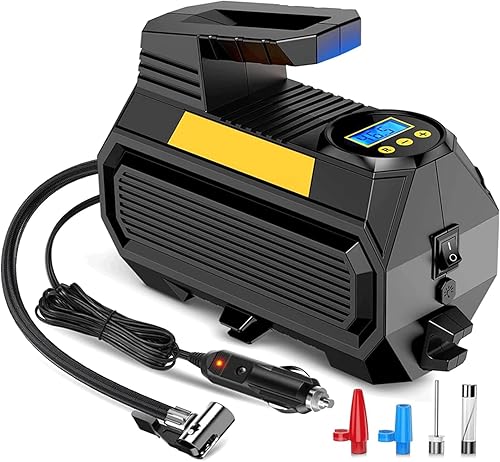 Miniatura 9 de Inflador de neumáticos, compresor de aire portátil, bomba de aire automática de 12 V CC para neumáticos de automóvil, 150 PSI con medidor de presión