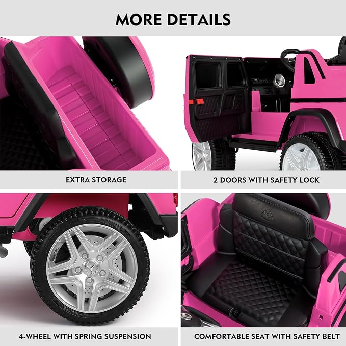 Auto Eléctrico Infantil Mercedes-Benz Maybach G650S 12V Rosa miniatura 9