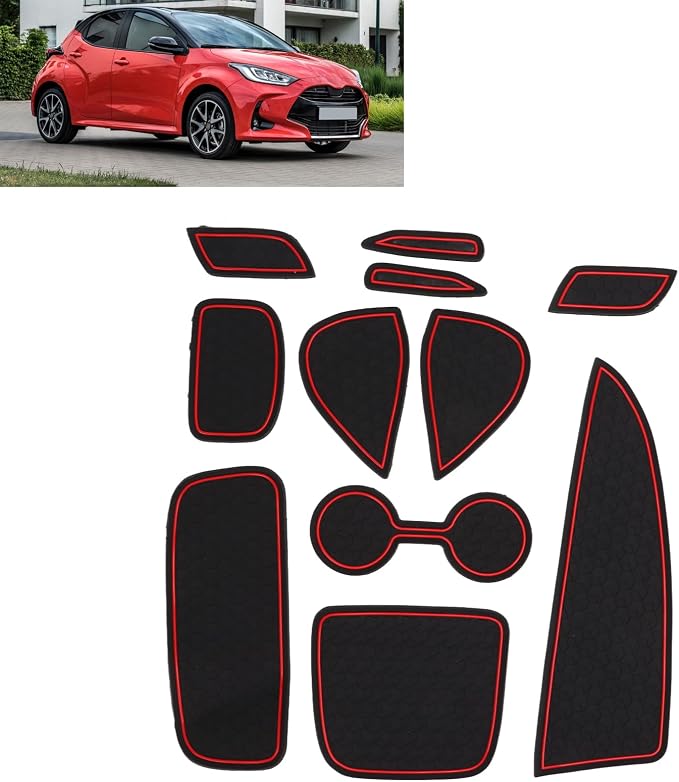 Protectores para Consola Central 11 Pzas PVC Negro Rojo miniatura 4